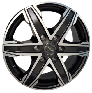 MAK King 16x6,5 6x130 ET 62 otwór 84,1 czarny mat + polerka
